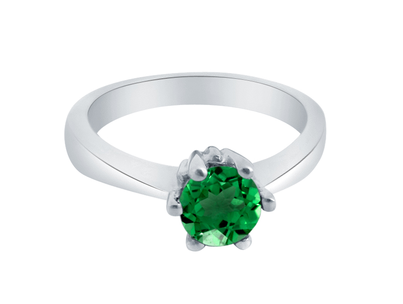 Damenring - Sterling Silber 925 - Turmalin - Grün - Solitär