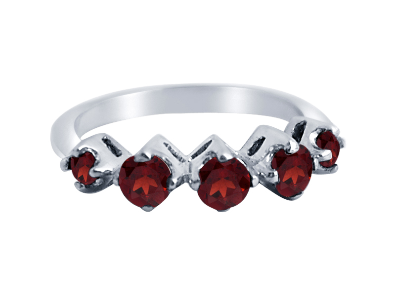 Damen-Ring - Sterling Silber 925 - Granat - Memoire