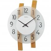 AMS Quarz analog Wanduhr Holz Buche mit Glas AMS Quarz analog Wanduhr Holz Buche mit Glas