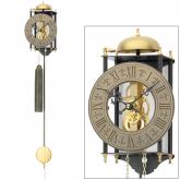 AMS Pendel-Wanduhr mechanisch goldfarben/schwarz Metall Skelettuhr AMS Pendel-Wanduhr mechanisch goldfarben/schwarz Metall Skelettuhr