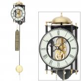 AMS Pendel-Wanduhr mechanisch goldfarben/schwarz Metall mit Ziffernring weiß AMS Pendel-Wanduhr mechanisch goldfarben/schwarz Metall mit Ziffernring weiß
