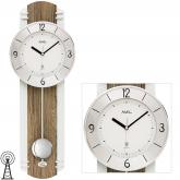 AMS Funk Wanduhr mit Pendel Holz nussbaumfarben und Aluminium AMS Funk Wanduhr mit Pendel Holz nussbaumfarben und Aluminium
