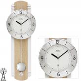 AMS Funk Wanduhr mit Pendel Holz Sonoma Optik und Aluminium AMS Funk Wanduhr mit Pendel Holz Sonoma Optik und Aluminium
