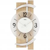 AMS Quarz analog Wanduhr Holz Sonoma-Optik mit Aluminium Spiral-Design AMS Quarz analog Wanduhr Holz Sonoma-Optik mit Aluminium Spiral-Design