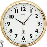 AMS Funk analog Wanduhr Metall messingfarben rund mit Glas AMS Funk analog Wanduhr Metall messingfarben rund mit Glas