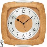 AMS Funk analog Wanduhr Massivholz Buche mit Glas viereckig AMS Funk analog Wanduhr Massivholz Buche mit Glas viereckig