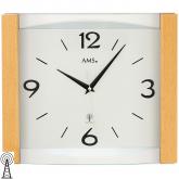 AMS Funk analog Wanduhr massiv Holz Buche mit Glas AMS Funk analog Wanduhr massiv Holz Buche mit Glas