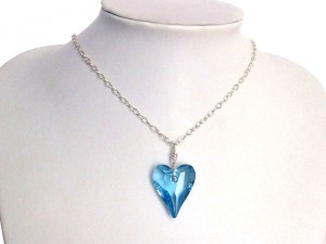 Wild Heart Herz Halskette *Aquamarin* 925 Silber