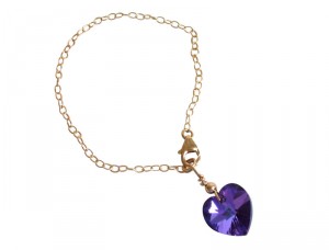 Herz Armband *Blau-Violett* 14k Gold