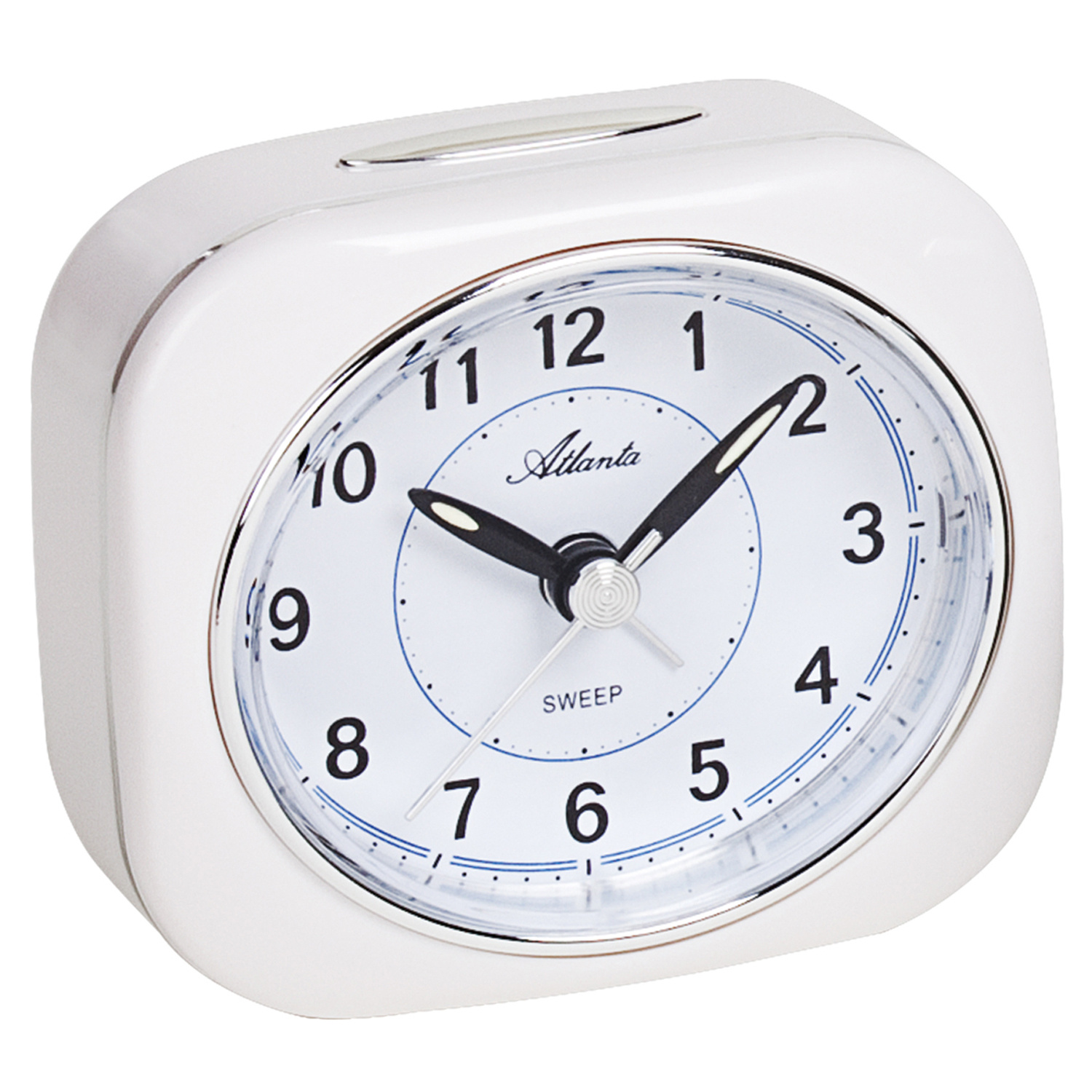 Atlanta Quarz analog Wecker weiß leise mit Licht und Crescendo ッ Wecker ッ