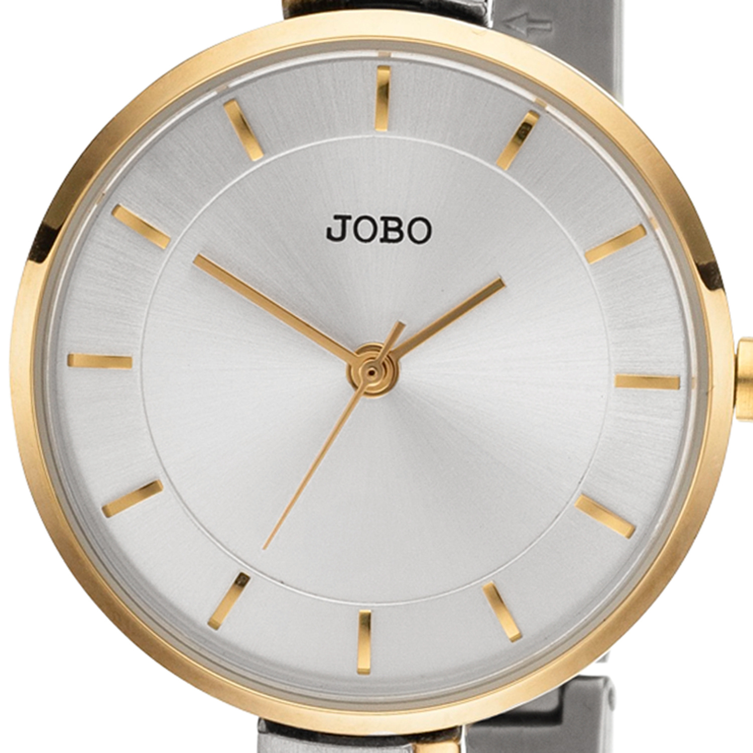 JOBO Quarz analog Damen Armbanduhr Edelstahl bicolor teilmattiert ッ  Damenuhren ッ