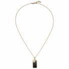 Collier 585 Gelbgold mit Hämatit und 19 Brillanten Anhänger 45 cm
