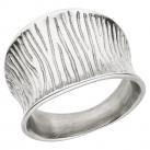 Damen Ring Edelstahl breit mit Struktur
