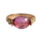 Spann-Ring vergoldet mit Turmalin rosa