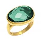 Ring 925 Silber/vergoldet mit Turmalin grün