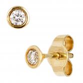 Ohrstecker rund 585 Gelbgold mit 2 Brillanten 0,10 ct.