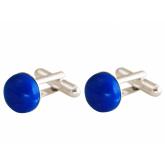 Herren-Manschettenknöpfe 925 Silber mit Türkis Cabochons in blau ca. 12 mm | Edelsteine