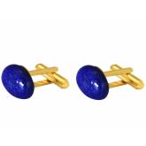 Herren-Manschettenknöpfe vergoldet mit Lapis Lazuli Cabochons ca. 19 mm x 12 mm | Edelsteine