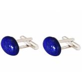 Herren-Manschettenknöpfe 925 Silber mit Lapis Lazuli Cabochon ca. 19 mm x 12 mm | Edelsteine