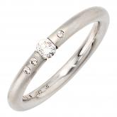 Damen-Ring 950 Platin 4 Diamant-Brillanten 0,20ct. | Edelsteine