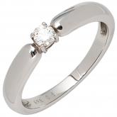 Damen Ring 585 Weißgold mit Brillant 0,16 ct. Solitär | Edelsteine