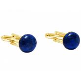 Herren-Manschettenknöpfe vergoldet mit Lapis Lazuli Cabochons ca. 12 mm | Edelsteine
