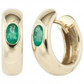 Creolen 585 Gelbgold mit Smaragden | Gelbgoldschmuck