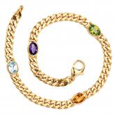 Armband 585/-Gelbgold mit Mineraledelsteinen | Gelbgoldschmuck