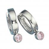 Creolen 925 Sterling Silber mit Zirkonia rosé | Silberschmuck
