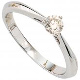 Solitär Damen Ring 585 Weißgold mit Brillant 0,25ct. | Weißgoldschmuck