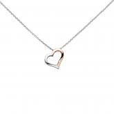 Collier mit Anhänger "Herz" 585 Rot-/Weißgold bicolor und Brillant 42 cm | Weißgoldschmuck