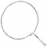 Fußkettchen 925 Sterling Silber und ein Zirkonia weiß | Silberschmuck
