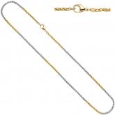 Zopfkette 585 Gelb-/Weißgold bicolor 2,2 mm 42 cm | Bicolor Schmuck