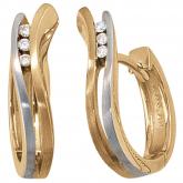Creolen 585 Gelbgold bicolor mit 6 Brillanten | Edelsteine
