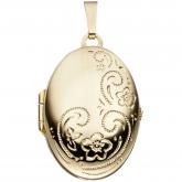 Medaillon 8 K (333) Gelbgold mit feinem Blumendekor | 