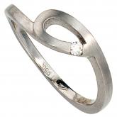 Damen-Ring 950 Platin mattiert mit Diamant-Brillant 0,04ct.