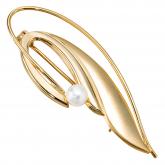 Brosche 585/-Gold und 1 Süßwasserzuchtperle | Perlen