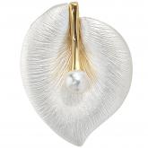 Anhänger  "Blatt"  925 Sterling Silber mit Perle | Perlen