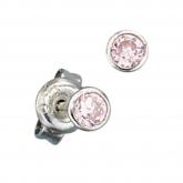 Ohrstecker 925 Sterling Silber mit Zirkonia rosa | Silberschmuck