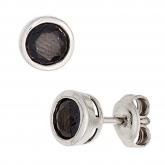 Ohrstecker 925 Silber mit schwarzen Zirkonia rund | Silberschmuck