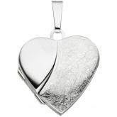 Medaillon "Herz" 925 Sterling Silber/teileismatt