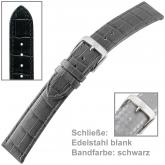 Uhrenarmband für Damen schwarz Louisiana Prägung auf Kalbleder 20 mm | Uhren