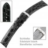 Uhrenarmband für Herren Kalbleder Krokoprägung schwarz | Uhren