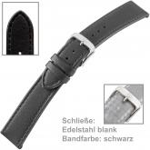 Uhrenarmband für Herren schwarz Kalbleder XL 20 mm | Uhren