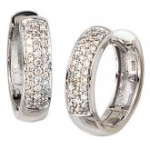 Creolen rund 585 Weißgold mit Brillanten 0,25 ct. | Weißgoldschmuck