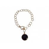 Glieder-Armband vergoldet mit Onyx schwarz | Vergoldet