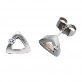 Ohrstecker 950 Platin mattiert mit Diamant-Brillanten 0,07ct. | Platinschmuck