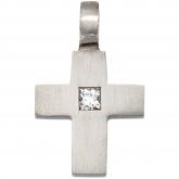 Anhänger "Kreuz" 950 Platin mit Diamant 0,06 ct. | Edelsteine