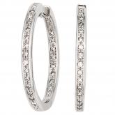 Creolen rund 14k (585) Weißgold mit 50 Brillanten 0,25 ct. | Weißgoldschmuck