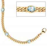 Armband 585 Gelbgold und vier Blautopase | Gelbgoldschmuck